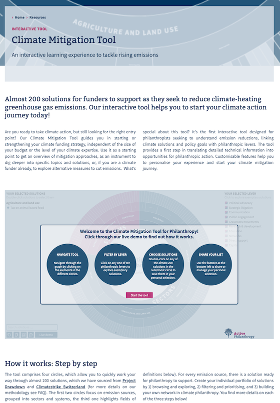 Climate Mitigation Tool – An interactive learning experience to tackle rising emissions
