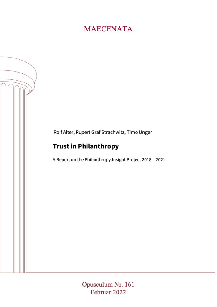 Trust in Philanthropy. A Report on the Philanthropy. Insight Project 2018 – 2021